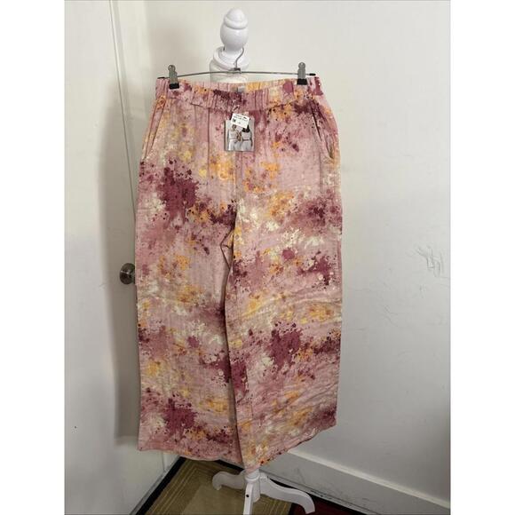 Women’s Jenni Watercolor Blush Pajama Bottoms 100% Recycled Cotton Soft & Warm - Picture 2 of 10